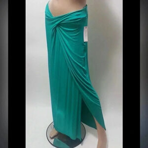 Bisou Bisou Women’s Teal Assymetric Maxi Skirt Medium